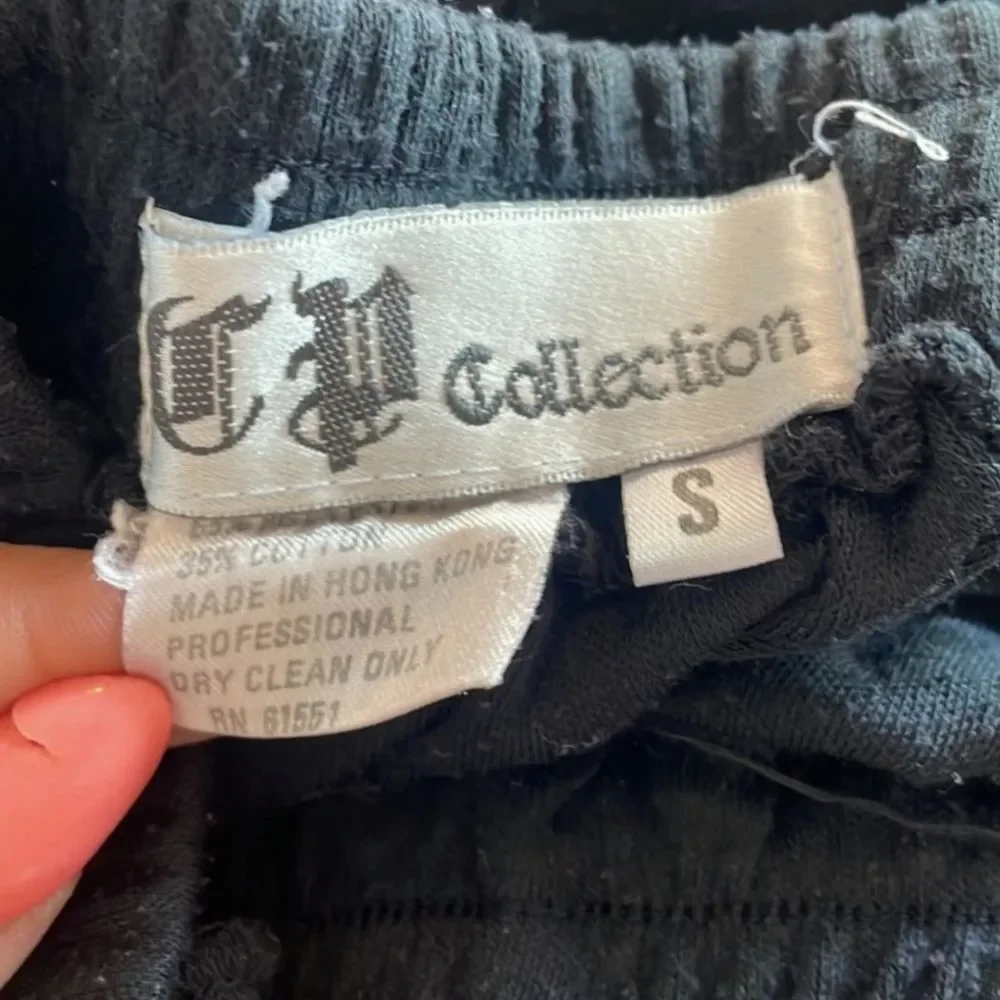 C P Collection Vintage Elastic Waist Black Maxi Skirt Size Small‎